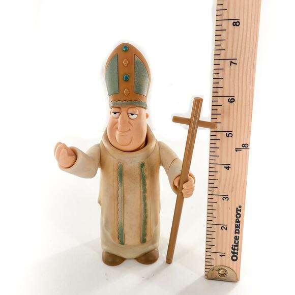 The Pope Family Guy Series 3 2005 Mezco Toys Action Figure with Hat and Staff - Picture 9 of 9